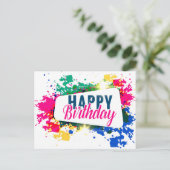 Happy Birthday Postkarte (Stehend Vorderseite)