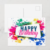 Happy Birthday Postkarte (Vorne/Hinten)