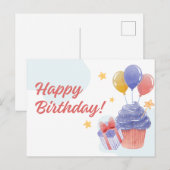 HAPPY BIRTHDAY POSTKARTE (Vorne/Hinten)