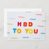 HAPPY BIRTHDAY POSTKARTE (Vorne/Hinten)