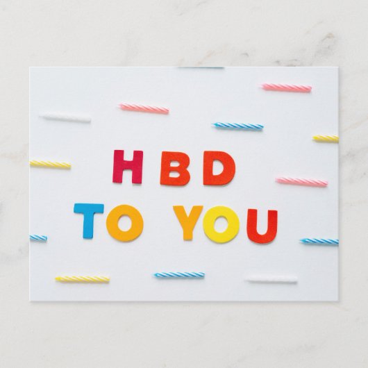 HAPPY BIRTHDAY POSTKARTE (Vorderseite)