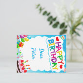 Happy Birthday Postkarte (Stehend Vorderseite)