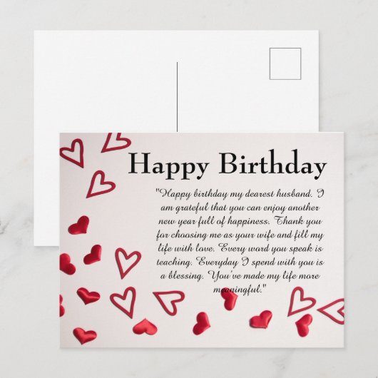 Happy Birthday Postkarte (Vorne/Hinten)