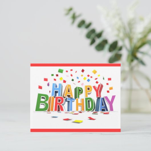 Happy Birthday Postkarte (Stehend Vorderseite)