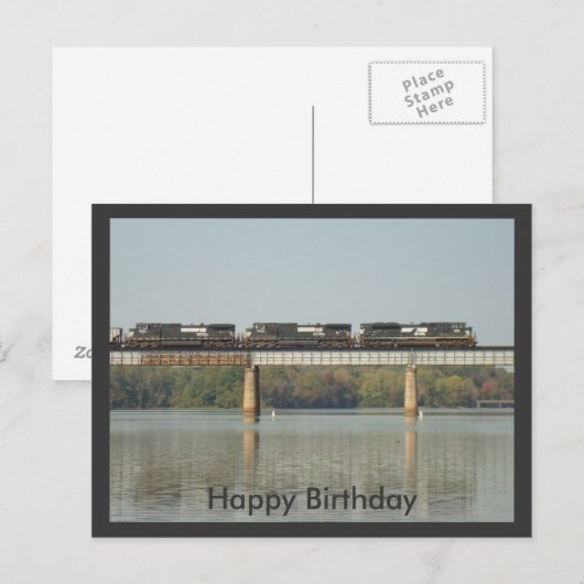 Happy Birthday Postkarte (Vorne/Hinten)