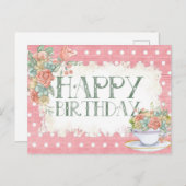 Happy Birthday Postkarte (Vorne/Hinten)