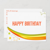 Happy Birthday Postkarte (Vorne/Hinten)