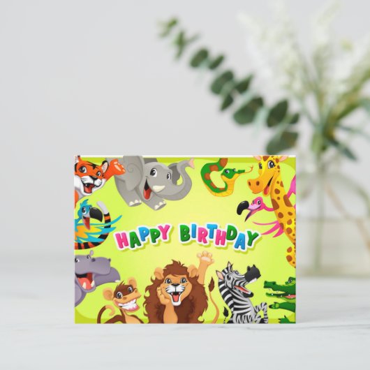 Happy Birthday Postkarte (Stehend Vorderseite)