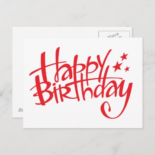 Happy Birthday Postkarte (Vorne/Hinten)