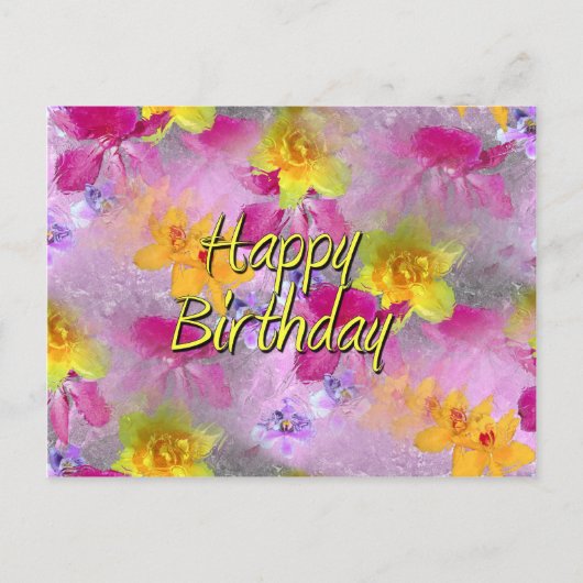 Happy Birthday Postkarte (Vorderseite)