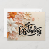 Happy Birthday Postkarte (Vorne/Hinten)