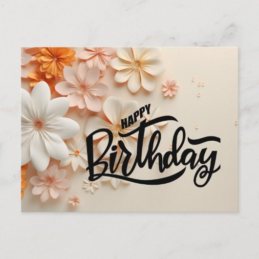 Happy Birthday Postkarte (Vorderseite)