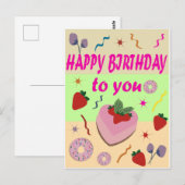 Happy Birthday Postkarte (Vorne/Hinten)