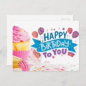 Happy Birthday Postkarte (Vorne/Hinten)