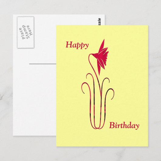 Happy Birthday Postkarte (Vorne/Hinten)