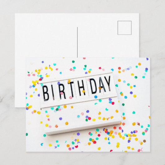 HAPPY BIRTHDAY POSTKARTE (Vorne/Hinten)