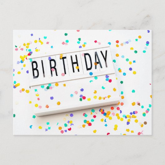 HAPPY BIRTHDAY POSTKARTE (Vorderseite)