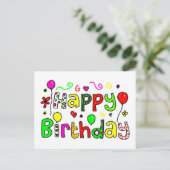 Happy Birthday Postkarte (Stehend Vorderseite)