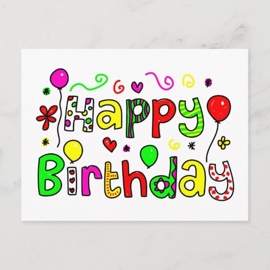 Happy Birthday Postkarte (Vorderseite)
