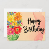 Happy Birthday Postkarte (Vorne/Hinten)