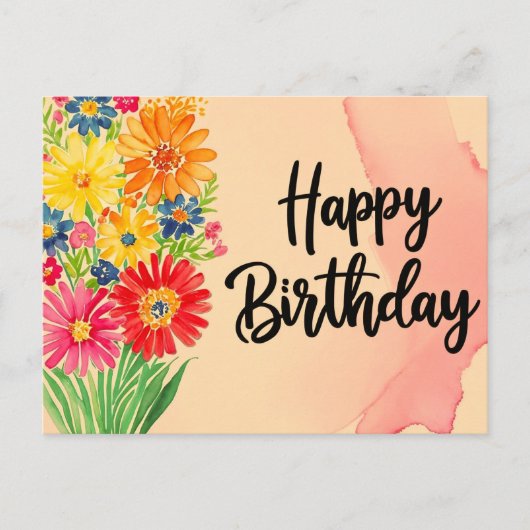 Happy Birthday Postkarte (Vorderseite)