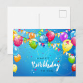 Happy Birthday Postkarte (Vorne/Hinten)