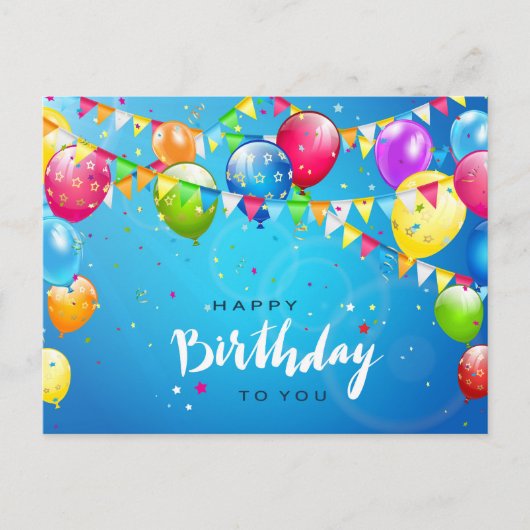 Happy Birthday Postkarte (Vorderseite)