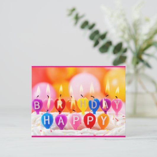 Happy Birthday Postkarte (Stehend Vorderseite)