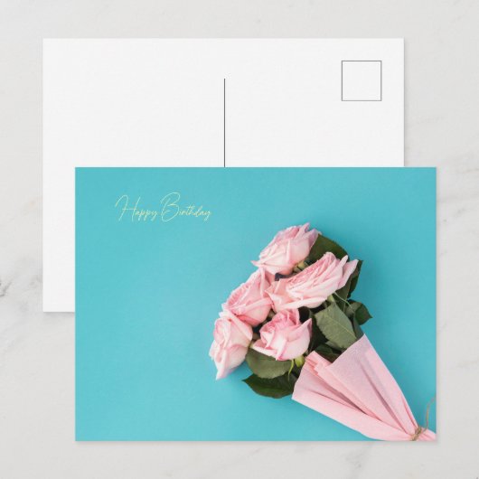 Happy Birthday Postkarte (Vorne/Hinten)