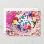 Happy Birthday Postkarte (Vorne/Hinten)