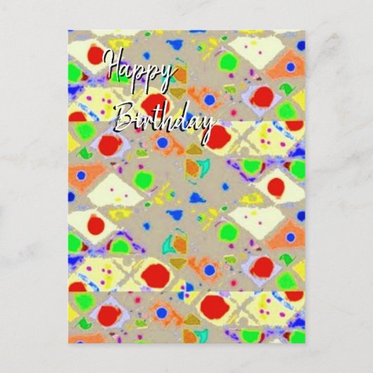 Happy Birthday Postkarte (Vorderseite)