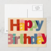 Happy Birthday Postkarte (Vorne/Hinten)