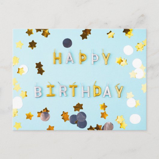 HAPPY BIRTHDAY POSTKARTE (Vorderseite)