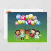 Happy Birthday Postkarte (Vorne/Hinten)