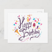 Happy Birthday Postkarte (Vorne/Hinten)