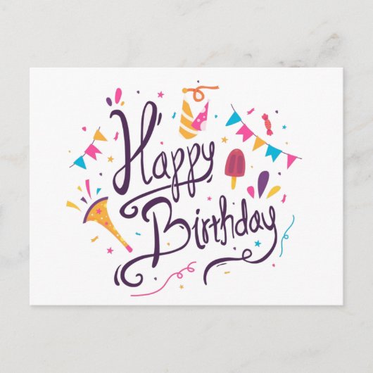 Happy Birthday Postkarte (Vorderseite)