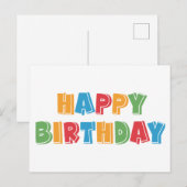 Happy Birthday Postkarte (Vorne/Hinten)