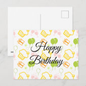 Happy Birthday Postkarte (Vorne/Hinten)