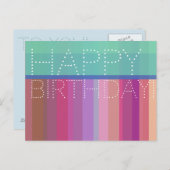 Happy Birthday Postkarte (Vorne/Hinten)