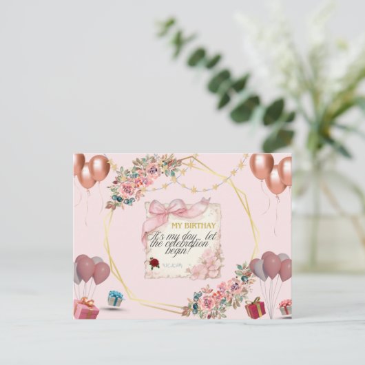 Happy Birthday Postkarte (Stehend Vorderseite)