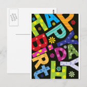 Happy Birthday Postkarte (Vorne/Hinten)