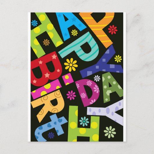 Happy Birthday Postkarte (Vorderseite)