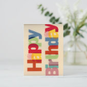 Happy Birthday Postkarte (Stehend Vorderseite)