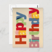 Happy Birthday Postkarte (Vorne/Hinten)