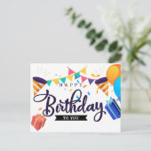 Happy Birthday Postkarte (Stehend Vorderseite)
