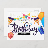 Happy Birthday Postkarte (Vorne/Hinten)