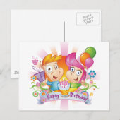 Happy Birthday Postkarte (Vorne/Hinten)