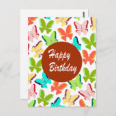 Happy Birthday Postkarte (Vorne/Hinten)