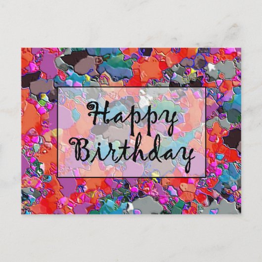 Happy Birthday Postkarte (Vorderseite)