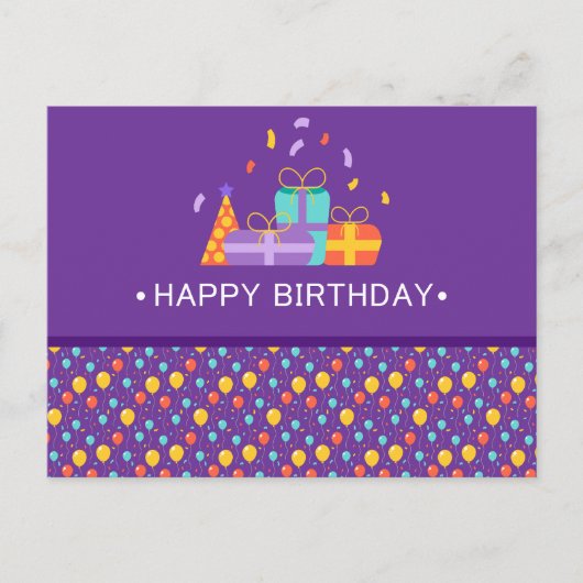 HAPPY BIRTHDAY POSTKARTE (Vorderseite)